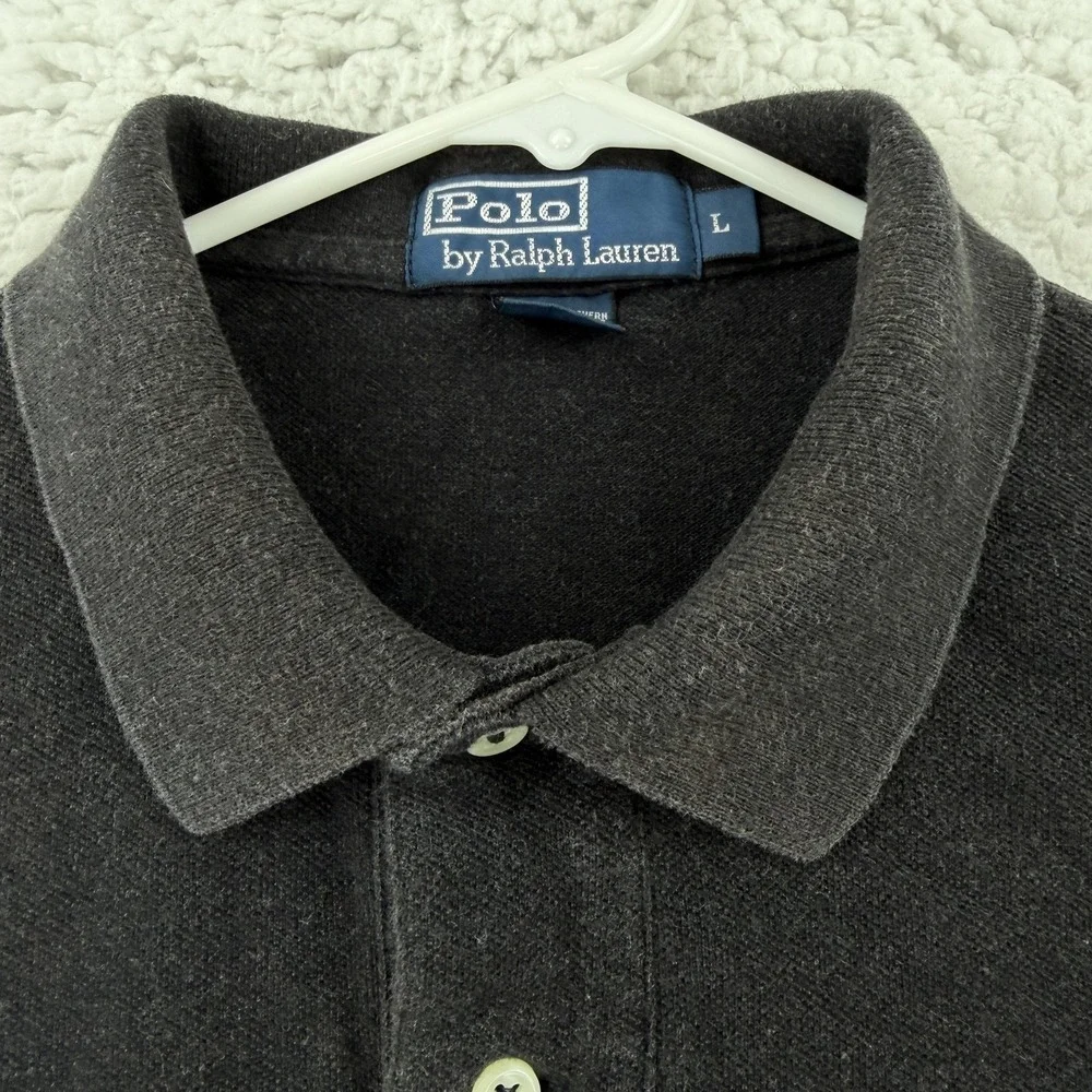 Polo By Ralph Lauren Polo Shirt Mens Large Gray Cotton Knit Pony Logo Top